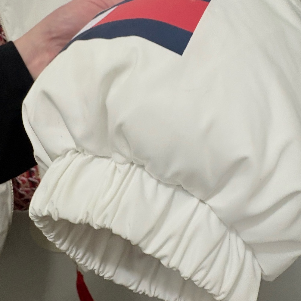 Tommy Hilfiger White Jacket with Red and Blue Stripes - Picture 12 of 16